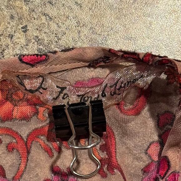 For Love & Lemons Dress Saffron Mini Floral Crochet Lace Velvet Sheer Boho XS - Picture 3 of 11